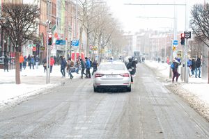 personal injury claims can be pursued from accidents in bad Dublin weather conditions such as the slippery conditions in this image